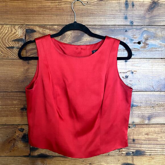 Karen Kane satin boxy bodice top with button detailing size 10 - Picture 1 of 6